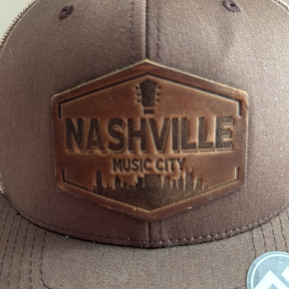 NASHVILLE LEATHER PATCH BASEBALL HAT‎ CAP - Picture 3 of 9